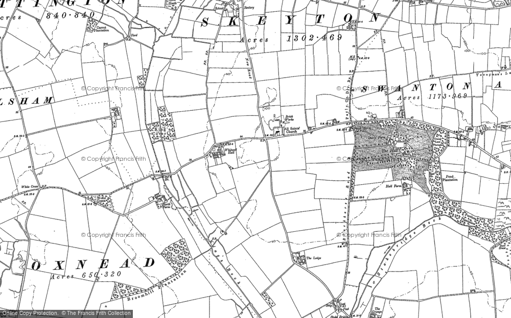 Old Map of Skeyton, 1884 - 1885 in 1884