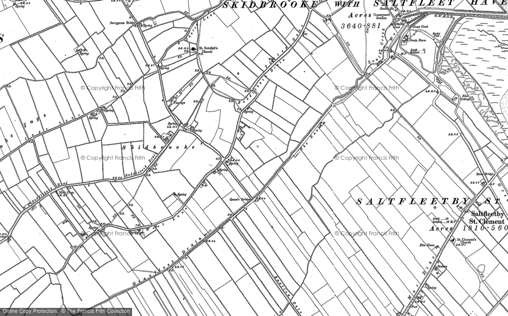 Old Map of Historic Map covering Saltfleetby St Clement in 1888