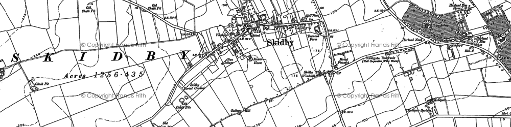 Old map of Skidby in 1853