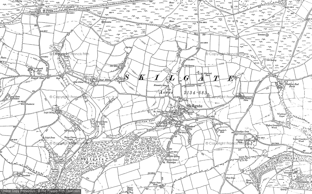 Old Map of Skilgate, 1902 in 1902