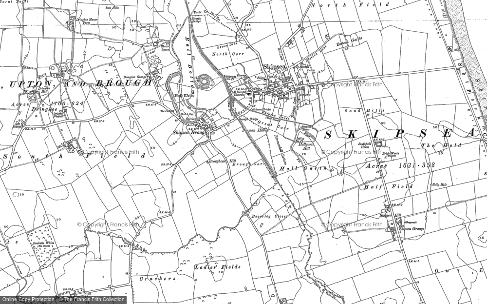 Old Map of Skipsea Brough, 1909 in 1909