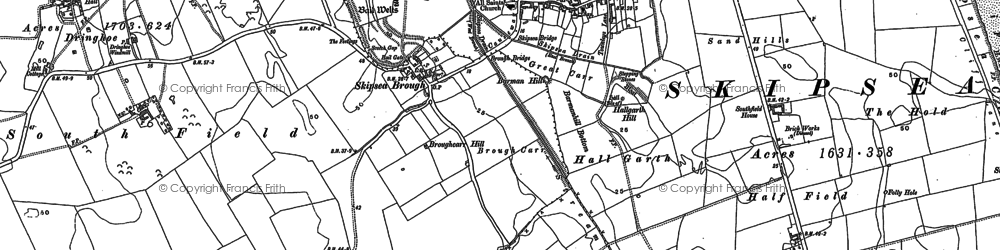Old map of Skipsea Brough in 1909