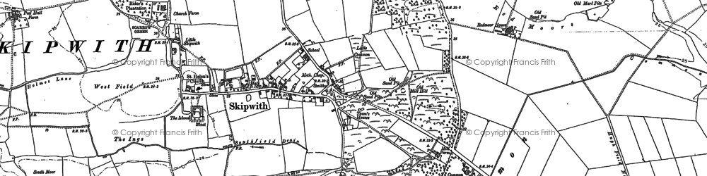 Old map of Skipwith in 1889