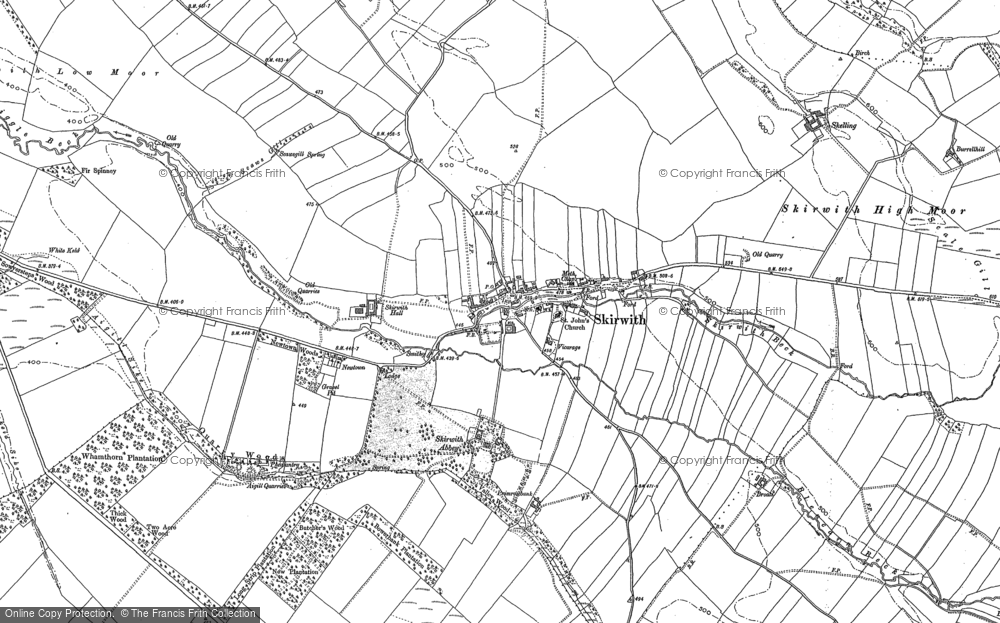 Old Map of Historic Map covering Aigill Sike in 1898