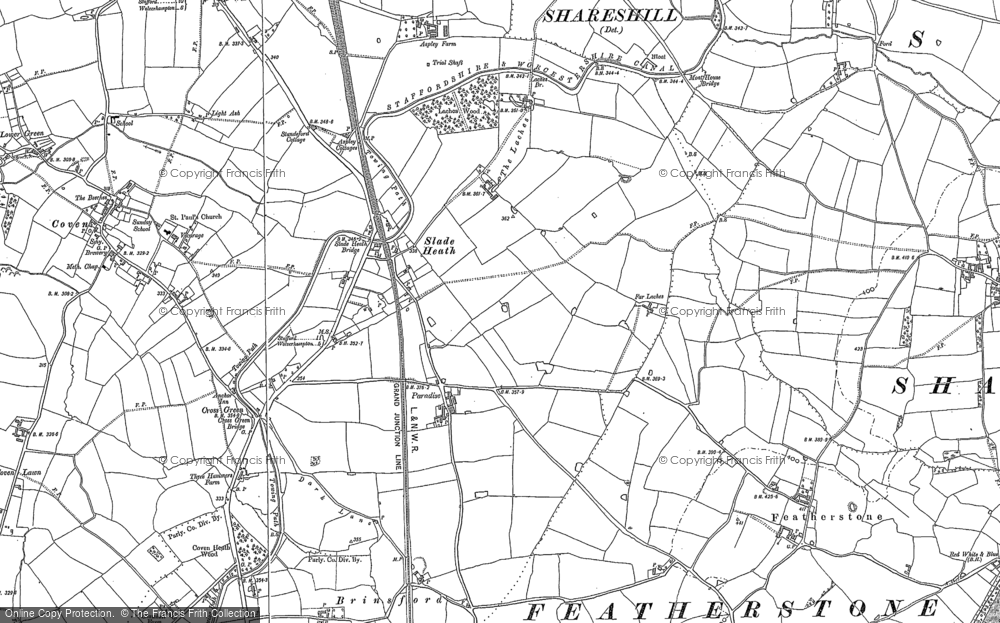 Old Map of Slade Heath, 1883 in 1883