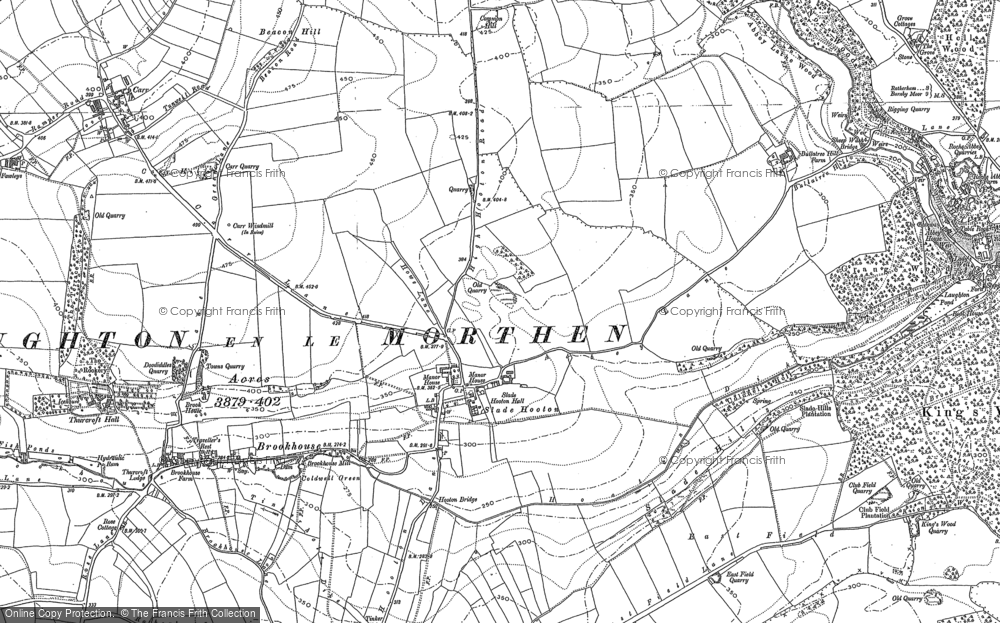 Old Map of Slade Hooton, 1890 in 1890