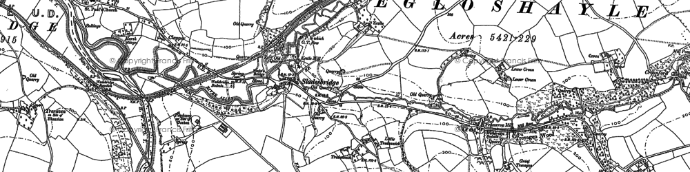 Old map of Sladesbridge in 1880