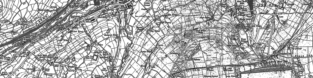 Old map of Slaithwaite in 1890