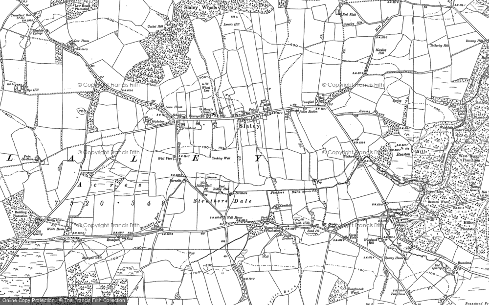 Old Map of Historic Map covering Strothers Dale in 1895