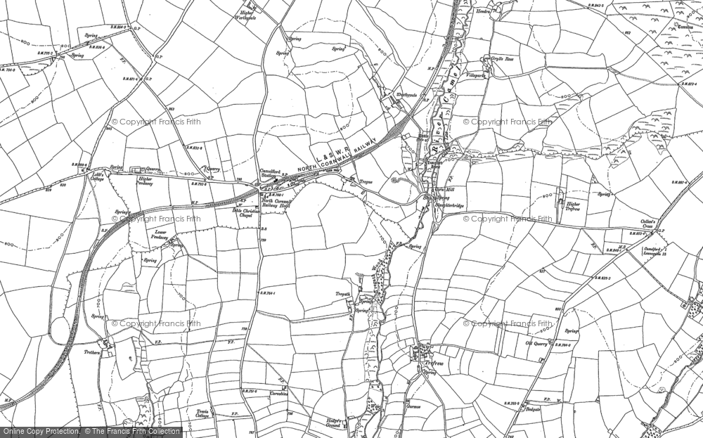 Old Map of Slaughterbridge, 1905 in 1905