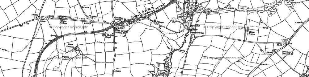 Old map of Slaughterbridge in 1905