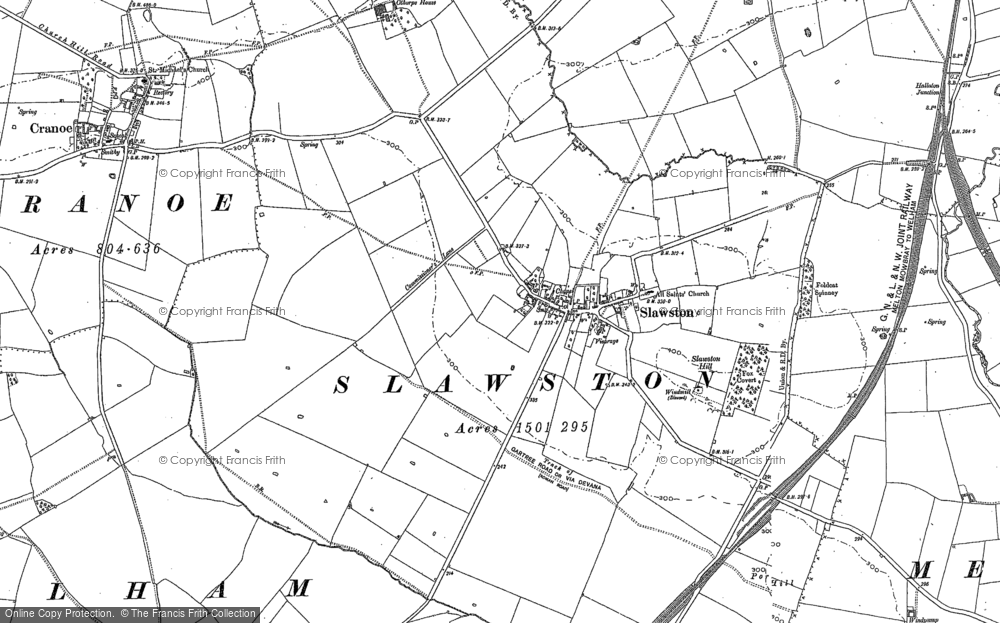 Old Map of Slawston, 1902 in 1902
