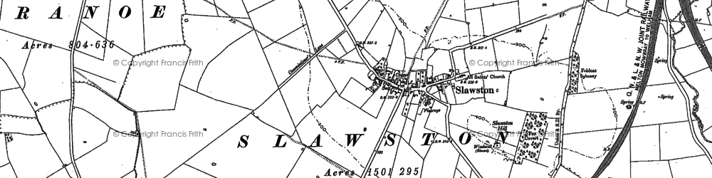 Old map of Slawston in 1902
