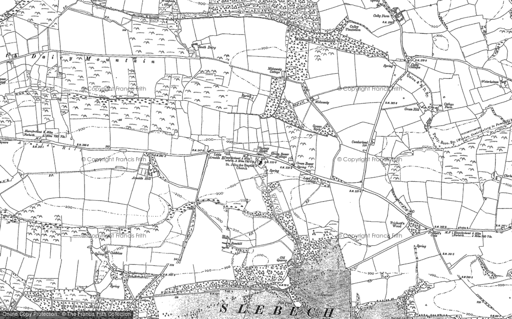 Old Map of Historic Map covering Wiston Wood in 1887