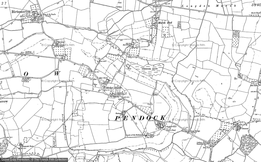Old Map of Sledge Green, 1901 - 1903 in 1901