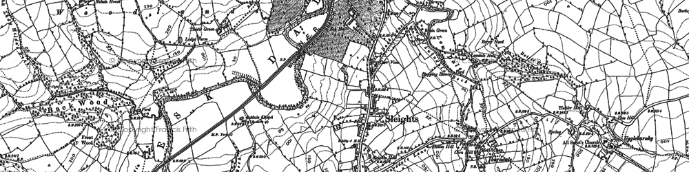 Old map of Aislaby Moor in 1892
