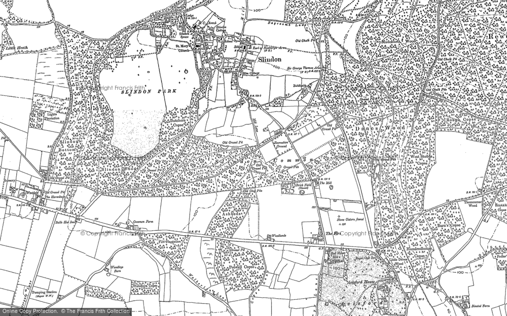 Old Map of Historic Map covering Rewell Wood in 1896