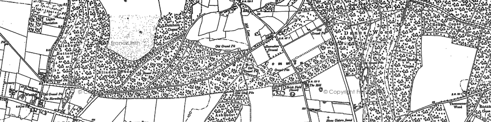 Old map of Slindon Common in 1896