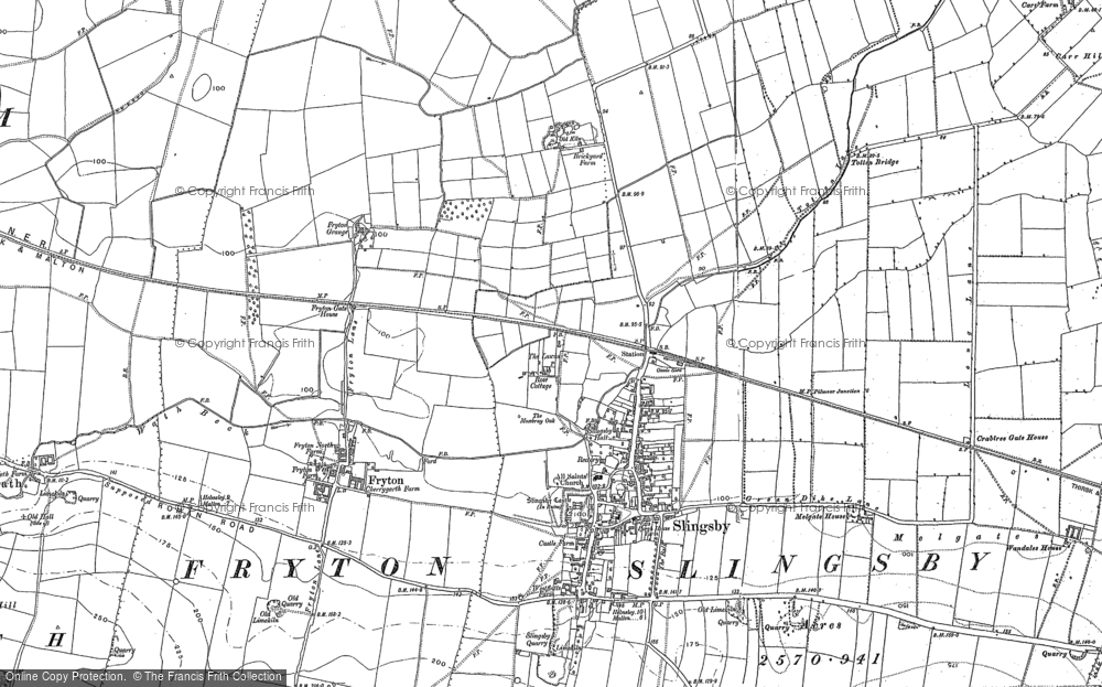 Old Map of Slingsby, 1889 - 1890 in 1889