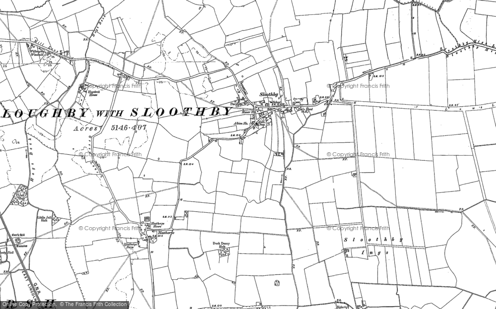 Old Map of Sloothby, 1887 - 1905 in 1887