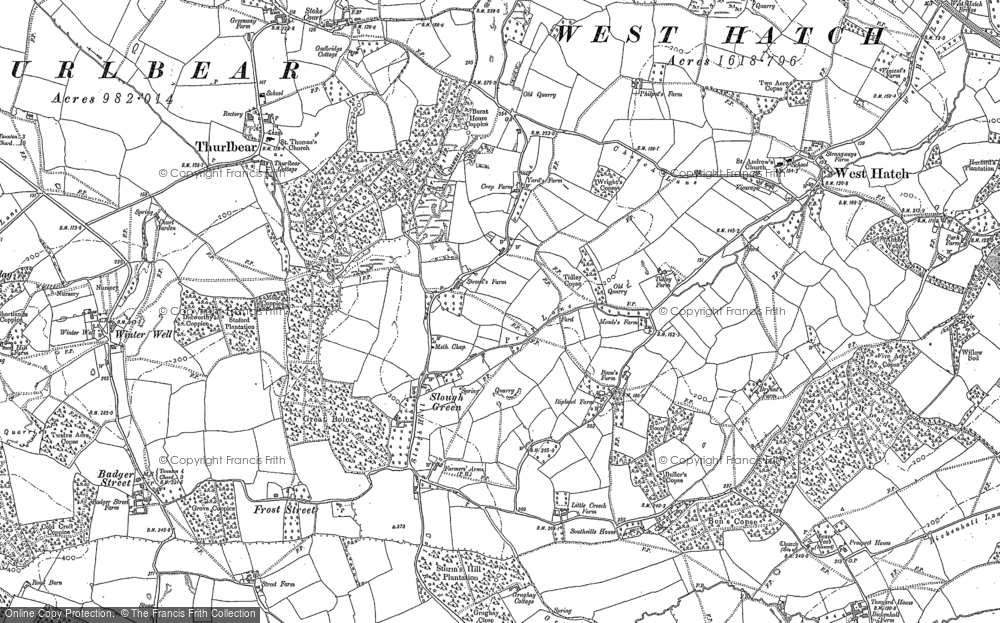 Old Map of Slough Green, 1886 in 1886