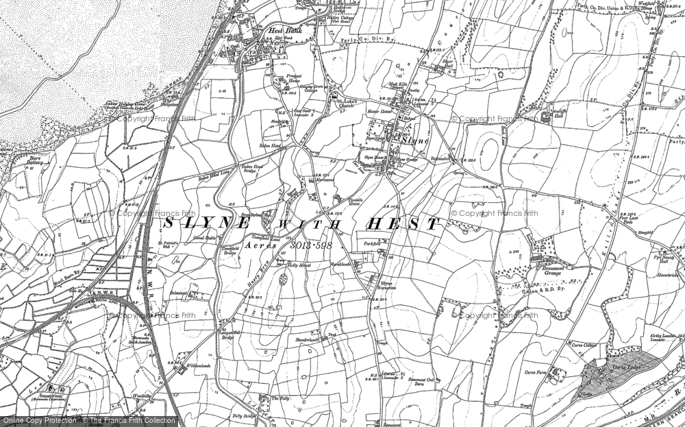 Old Map of Historic Map covering Beaumont Grange in 1889
