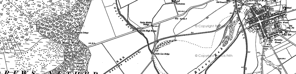 Old map of Burnfoot in 1900