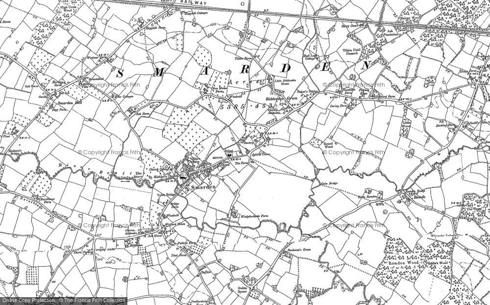 Old Map of Historic Map covering Tuesnoad in 1896