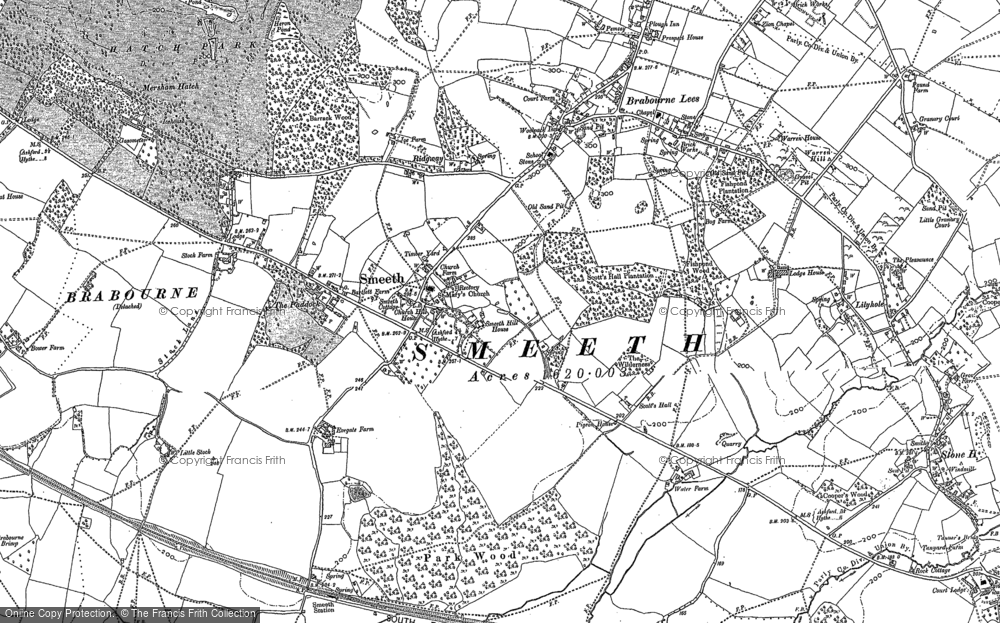 Old Map of Historic Map covering Ridgeway in 1896