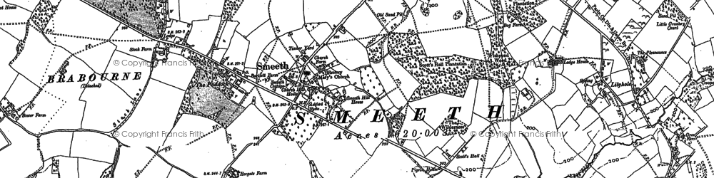 Old map of Smeeth in 1896