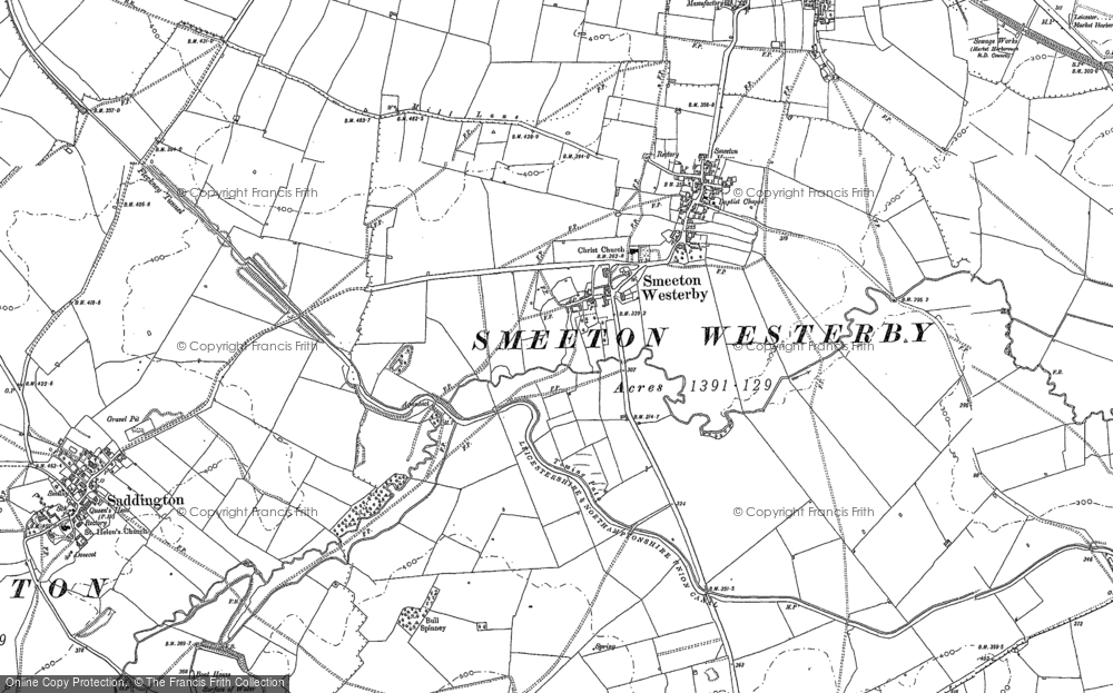Old Map of Smeeton Westerby, 1885 in 1885