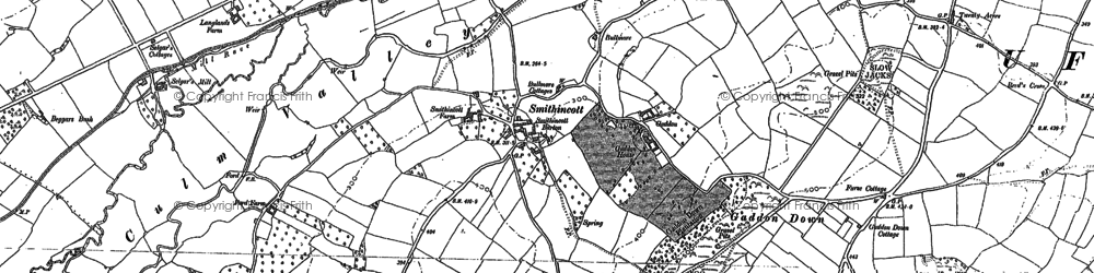 Old map of Smithincott in 1887