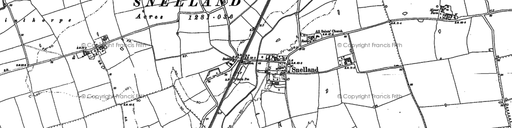 Old map of Snelland in 1885