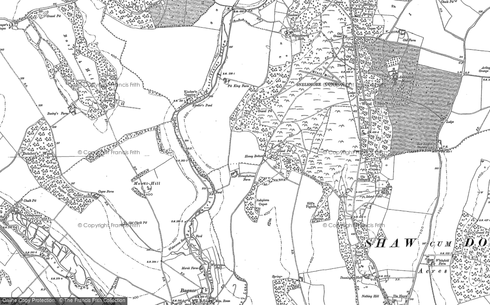 Old Map of Snelsmore Common, 1898 in 1898