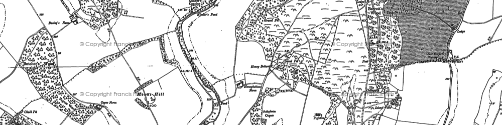 Old map of Snelsmore Common in 1898