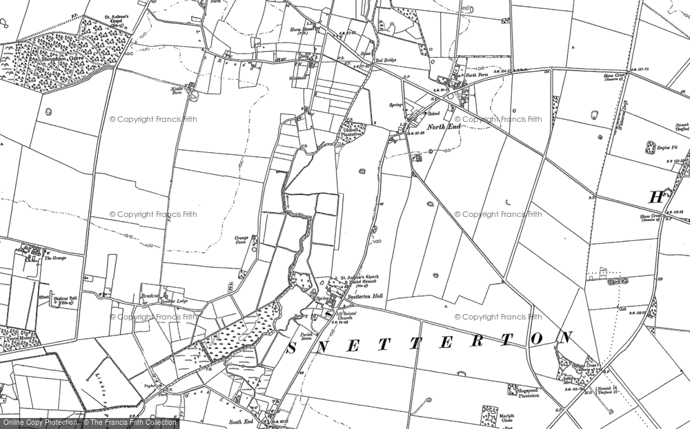 Old Map of Snetterton, 1882 in 1882