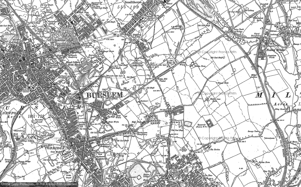 Old Map of Historic Map covering Birches Head in 1878