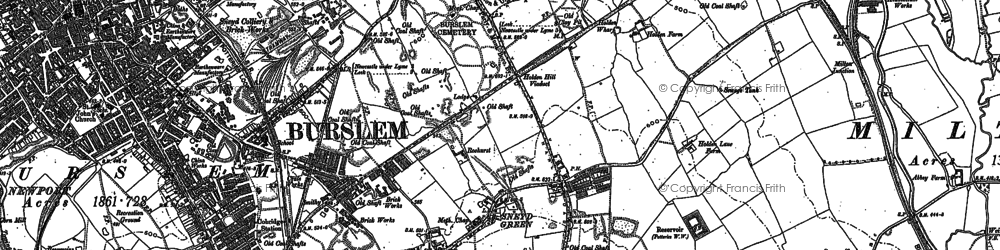 Old map of Sneyd Green in 1878