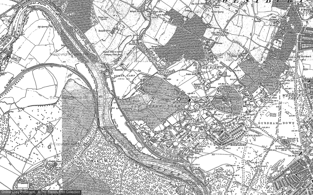 Old Map of Historic Map covering Avon Gorge in 1902
