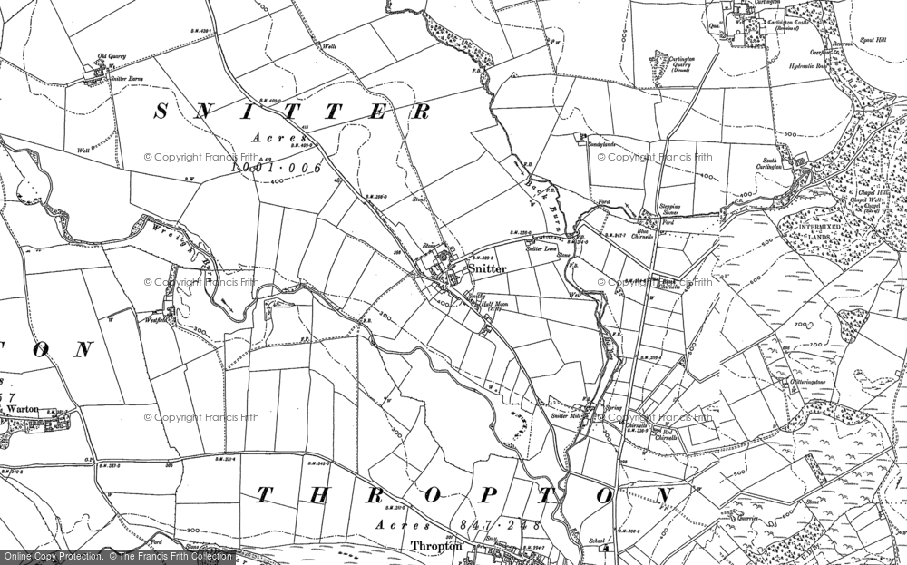 Old Map of Historic Map covering Wreigh Burn in 1896