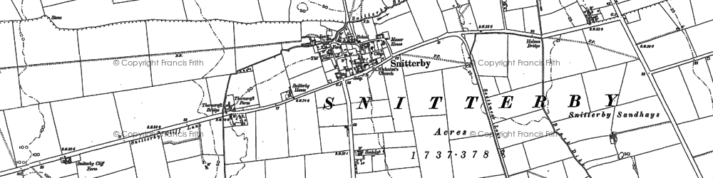 Old map of Waddingham Carrs in 1881