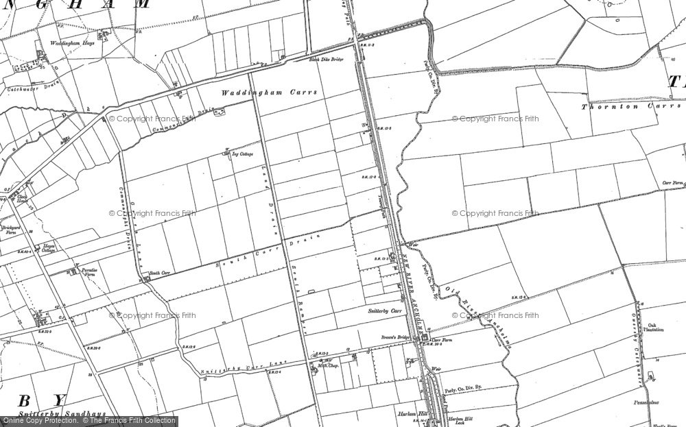 Old Map of Historic Map covering Atterby Carr in 1881