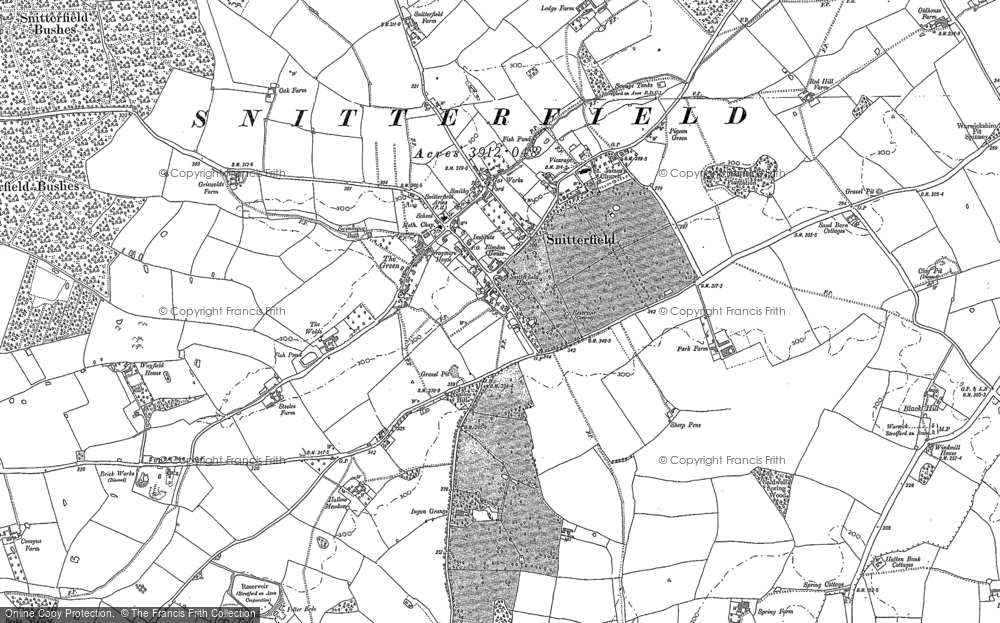 Old Map of Snitterfield, 1885 in 1885