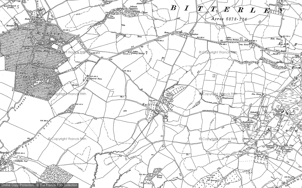 Old Map of Historic Map covering Snittongate in 1883