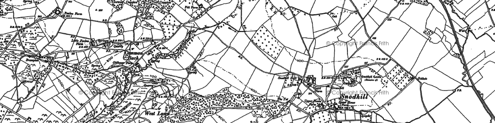 Old map of Snodhill in 1886