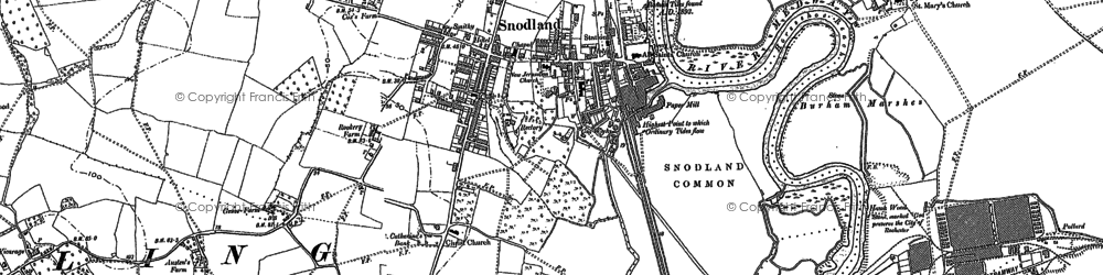 Old map of Snodland in 1895