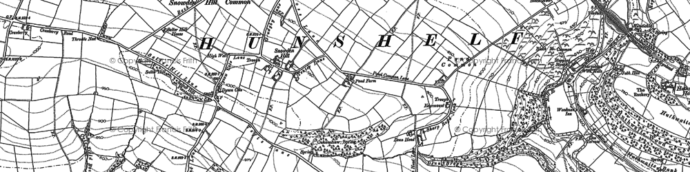 Old map of Snowden Hill in 1891