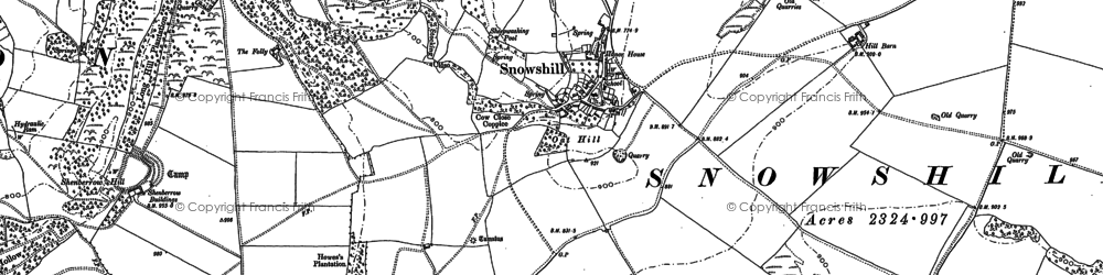 Old map of Snowshill in 1883