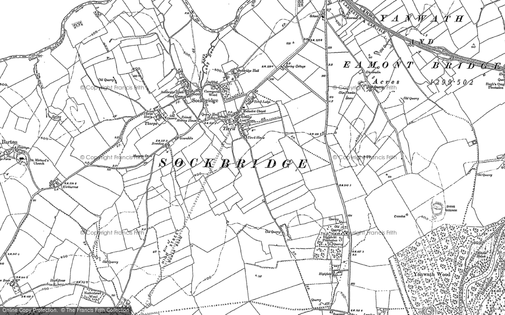 Old Map of Historic Map covering Broad Ing in 1913