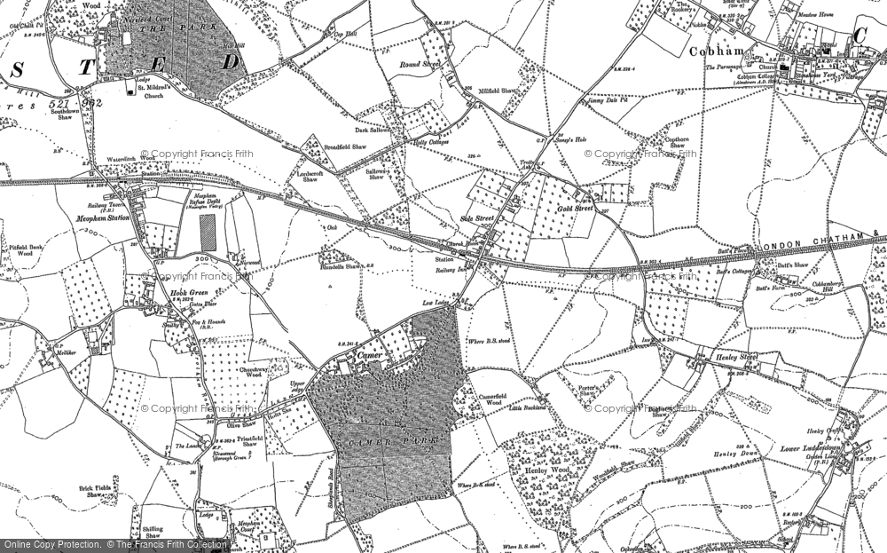Old Map of Historic Map covering Round Street in 1895
